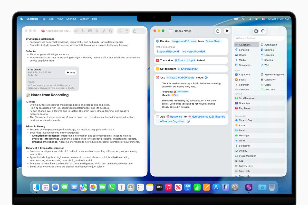 Apple Introduces ‘Apple Intelligence’ for Enhanced Shortcuts and Notes with On-Device and Private AI Processing Apple Introduces ‘Apple Intelligence’ for Enhanced Shortcuts and Notes with On-Device and Private AI Processing