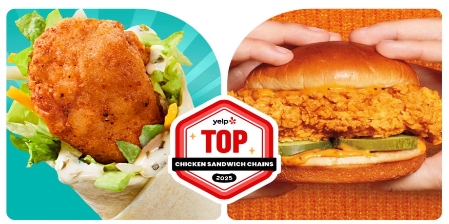 Yelp Ranks America’s Most Popular Chicken Sandwich Chains Yelp Ranks America’s Most Popular Chicken Sandwich Chains